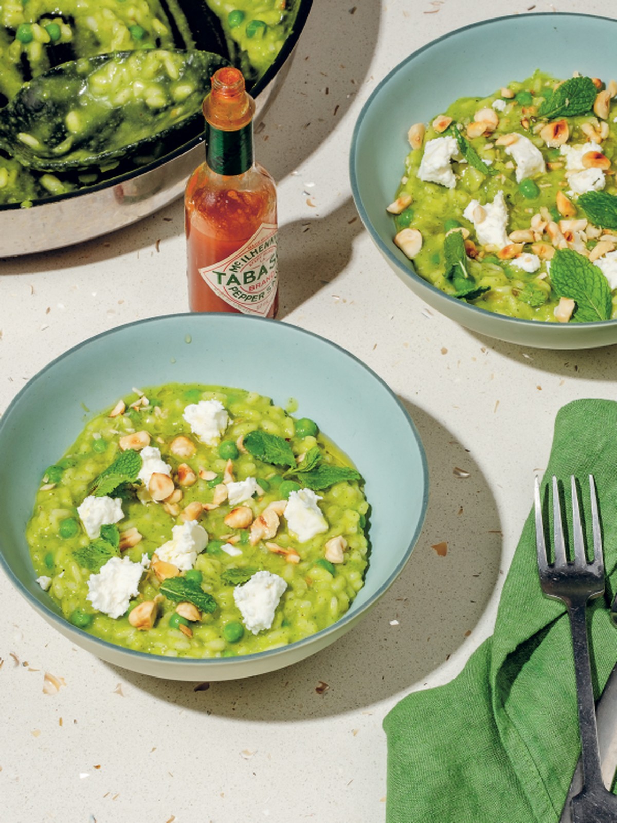 Pea, Feta & Hazelnut Risotto