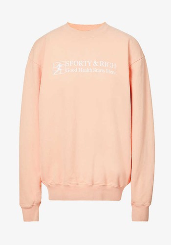 Good Health Branded Cotton Jersey Sweatshirt from Sporty & Rich 