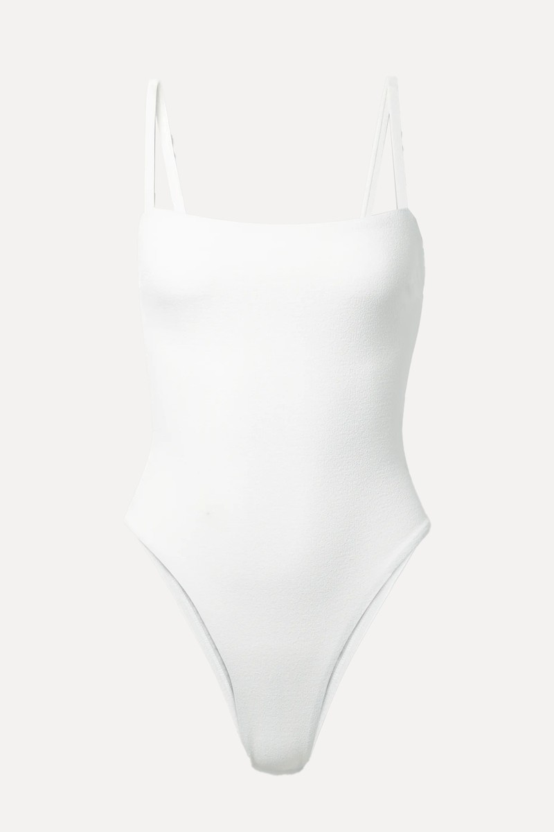 Petite Square Recycled-Seersucker Swimsuit from Matteau