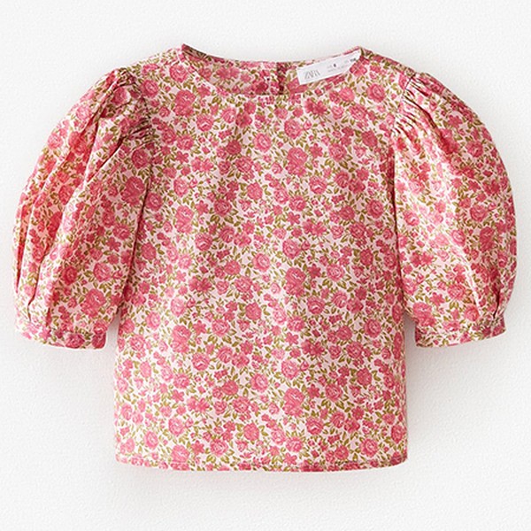 Floral Taffeta Blouse