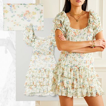 Kimbra Tiered Floral-Print Silk-Chiffon Mini Dress, £471.43 | LoveShackFancy