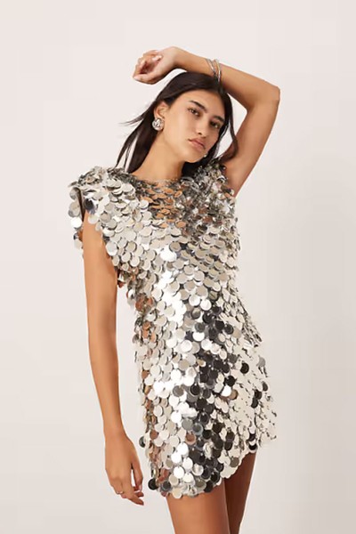 Embellished Paillette Shoulder Pad Mini Dress from ASOS EDITION