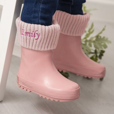 Personalised Pink Wellies & Welly Socks