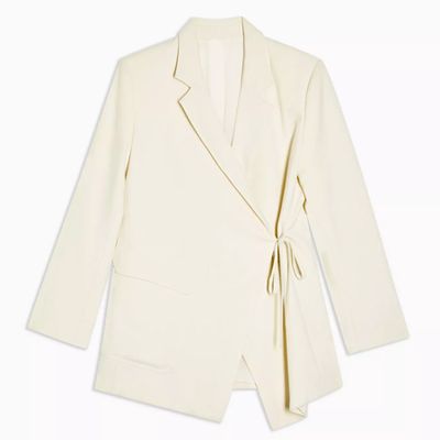 Ivory Wrap Suit Blazer