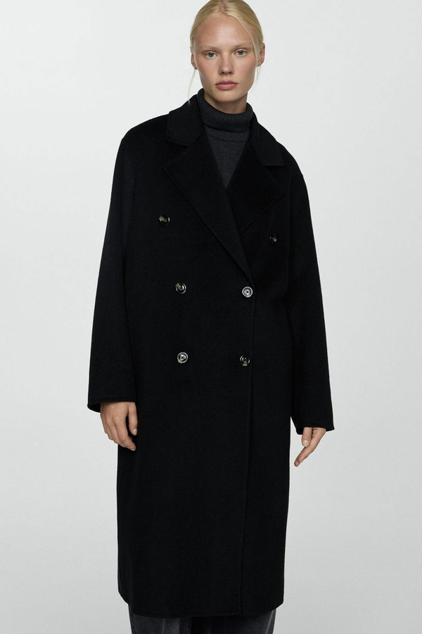 Picarol Wool Blend Double Breasted Long Coat from Mango
