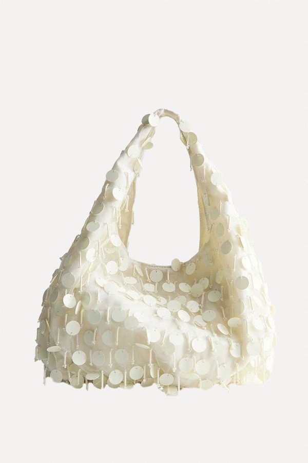 Sequinned Organza Clutch Bag  from New Look