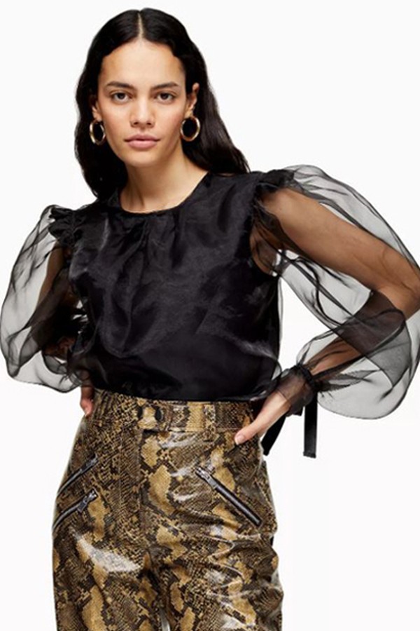 Organza Blouse With Bow Detail from Topshop