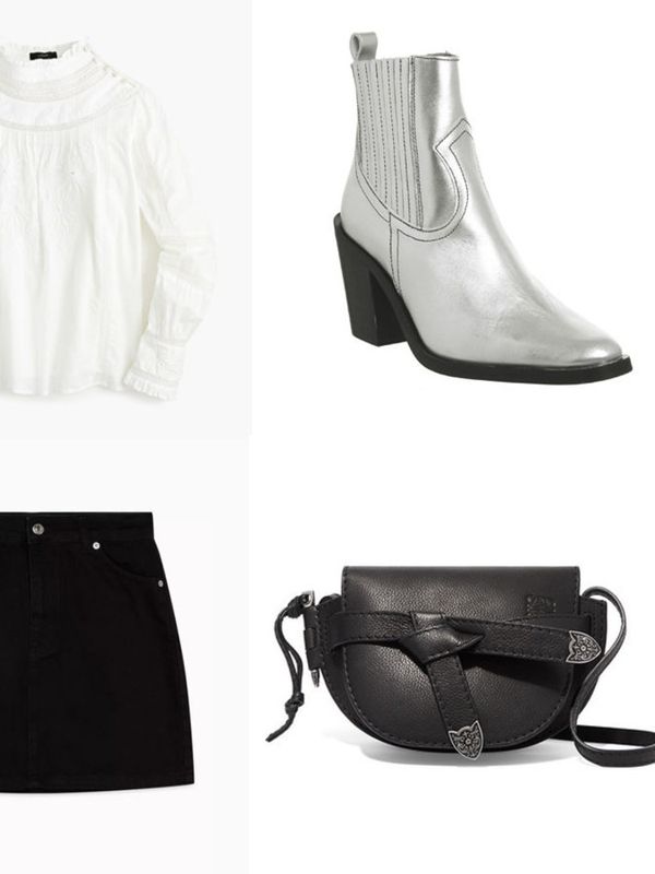 Look We Love: Cowboy Boots And Mini Skirts