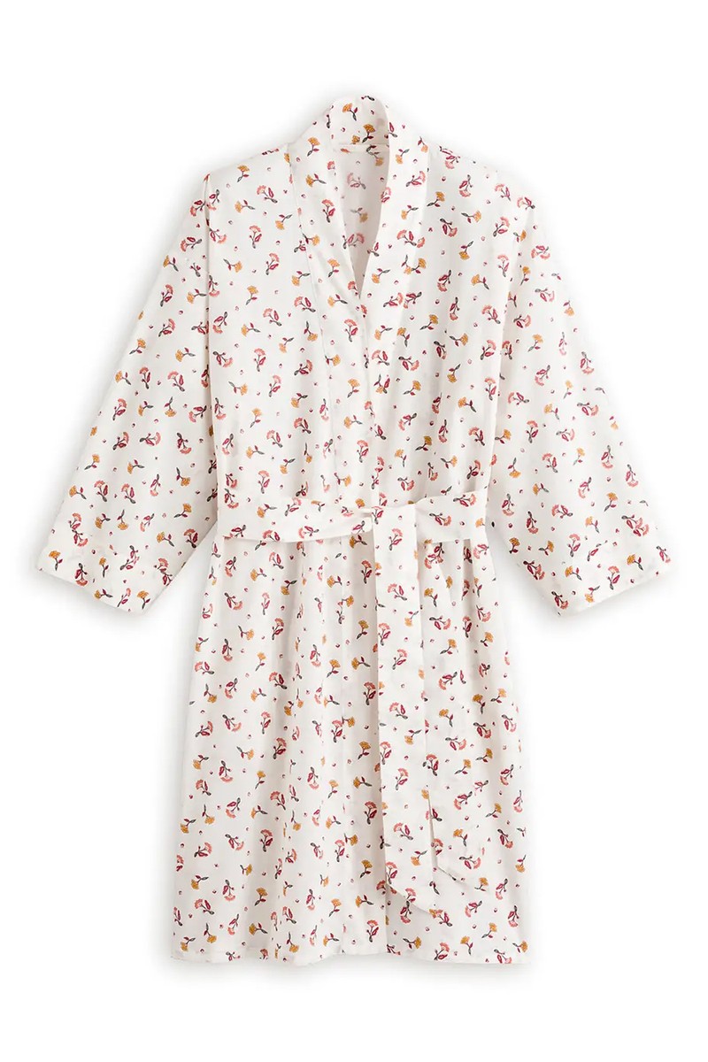 Sabana Floral Cotton Muslin Kimono Robe from La Redoute