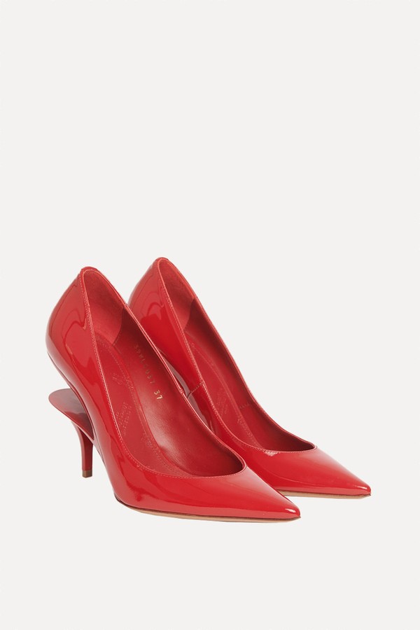 Patent Cut Out Preowned Pointed Pumps from Maison Margiela