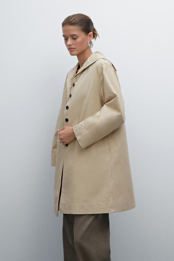 100% Cotton Sailor Collar Trench Coat from Massimo Dutti