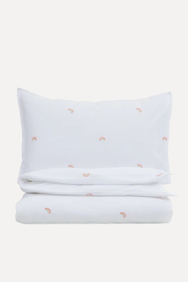 Kids Rainbow Embroidery Bed Linen Set from Dusk