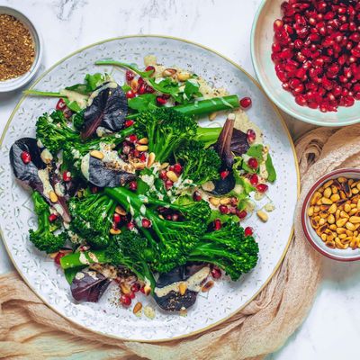Middle Eastern Tenderstem Broccoli Salad With Tahini Za’atar Dressing