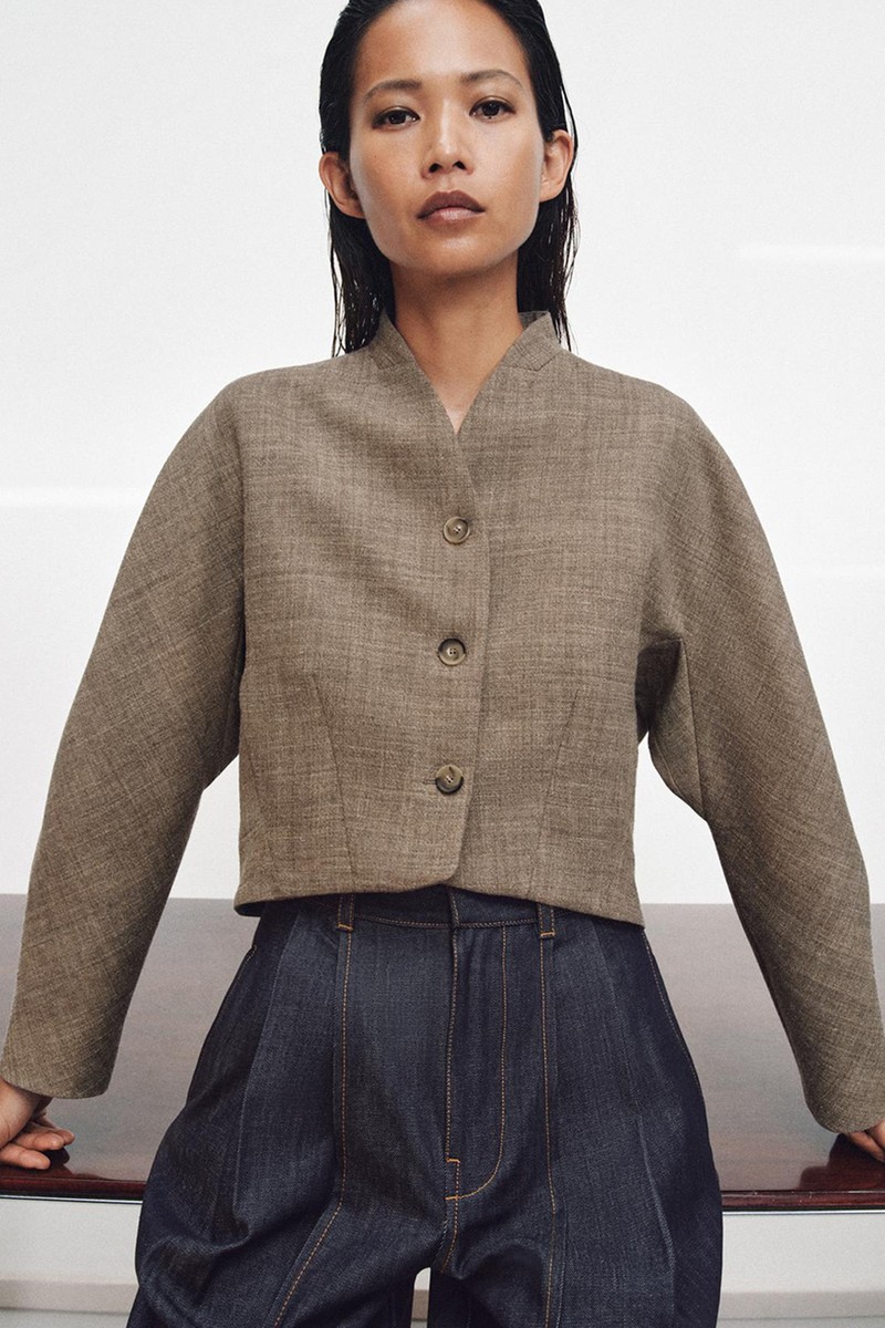 Wool Blend Cropped Jacket