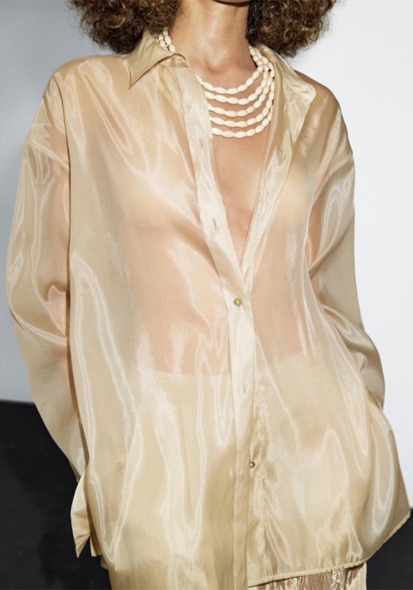 Mulberry Silk-Blend Organza Shirt