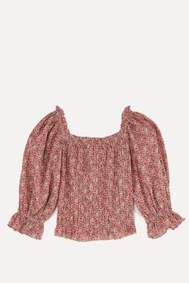 Lana Print Shirred Top from M.A.B.E