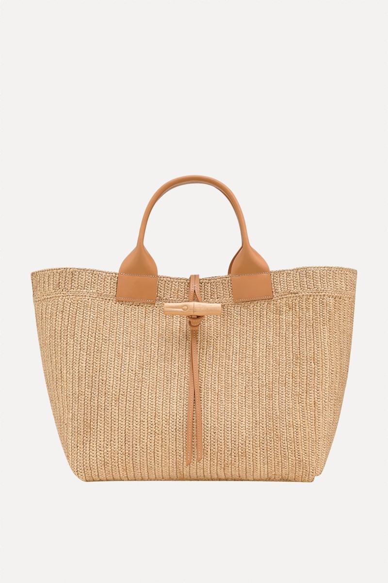 Le Roseau Large Woven Raffia Tote Bag from Longchamp