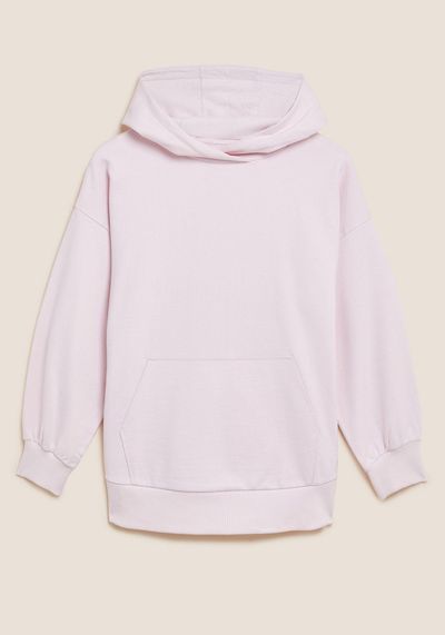 Pure Cotton Oversized Long Sleeve Hoodie from Marks & Spencer
