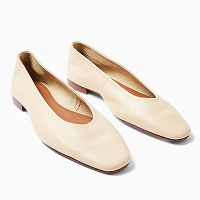 Leather Soft Ballet Flat Shoes from Topshop
