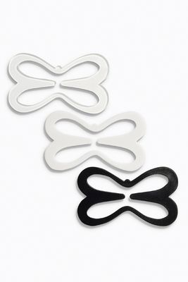 Black/White/Clear Racer Back Clips Three Pack