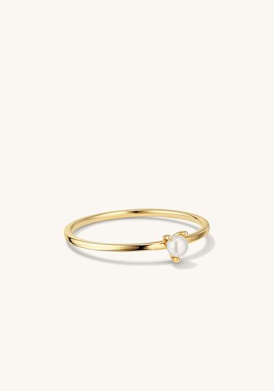 Pearl Slim Stacker Ring