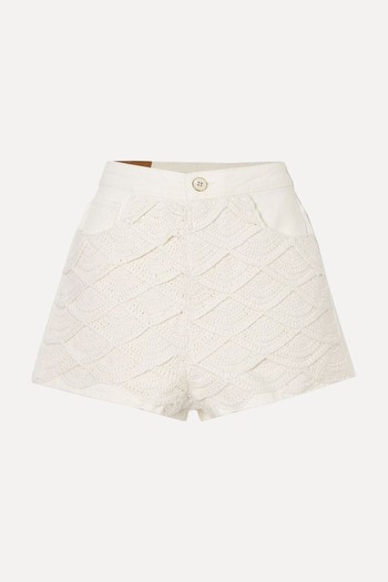 Crocheted Cotton & Denim Shorts  from Farm Rio