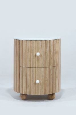 Poppy Marble And Wood Nightstand from Interiortonic