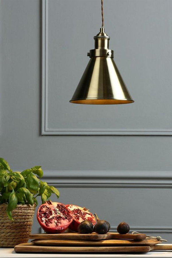 Brass Rufus Pendant Ceiling Light from Laura Ashley