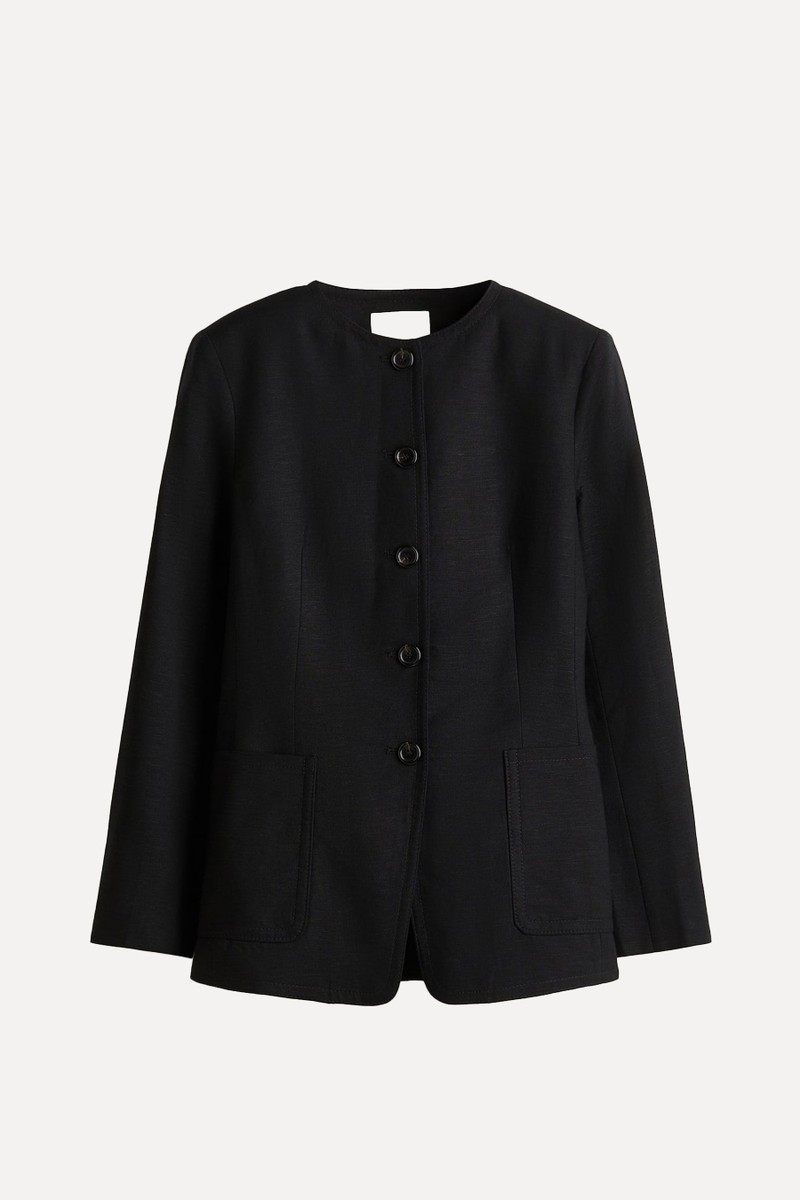 Linen-Blend Blazer