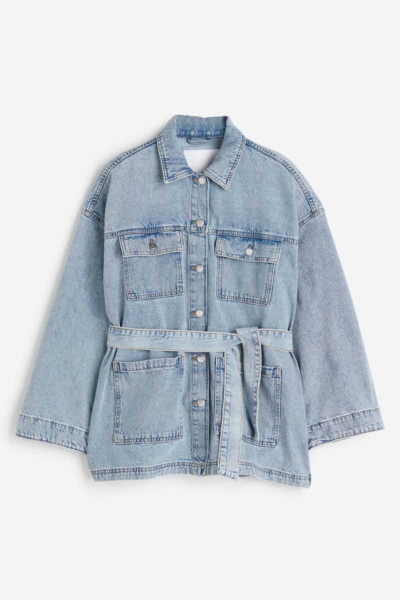 Tie-Belt Denim Jacket from H&M