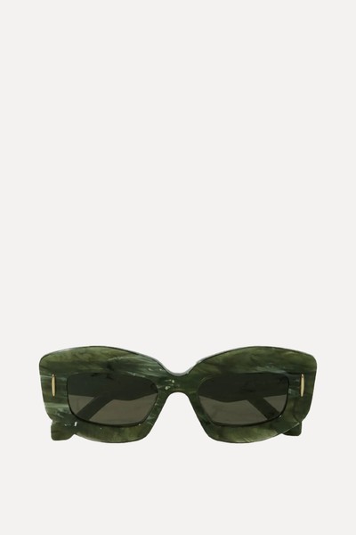 Screen Square-Frame Marbled Acetate Sunglasses from Loewe