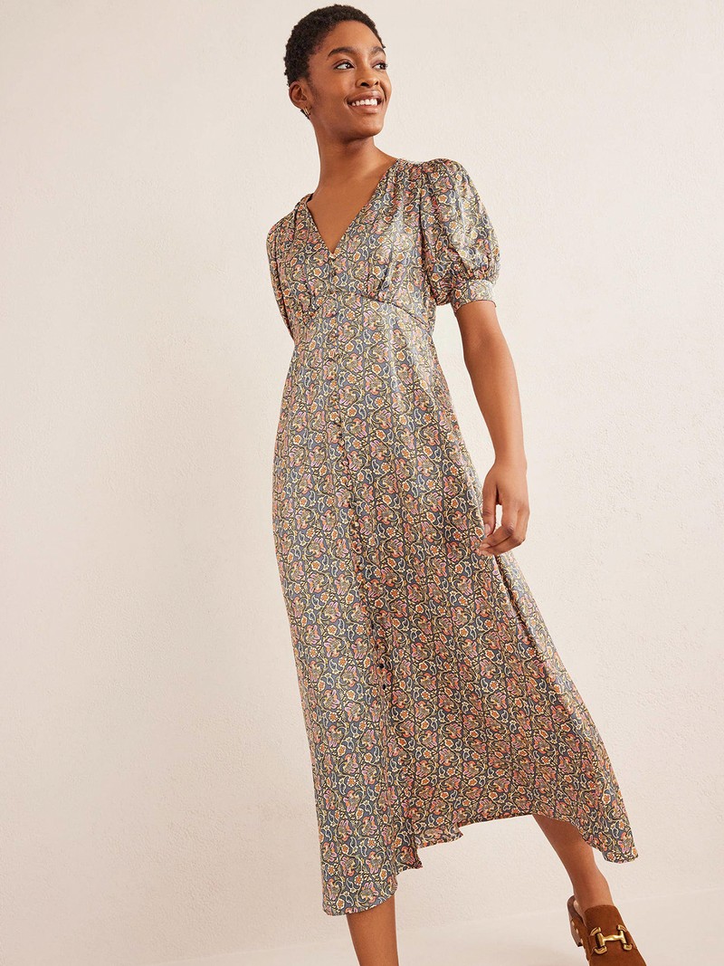 Satin Midi Tea Dress, £120