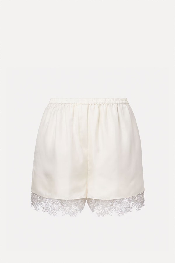 Lace-Trimmed Silk Shorts from Róhe