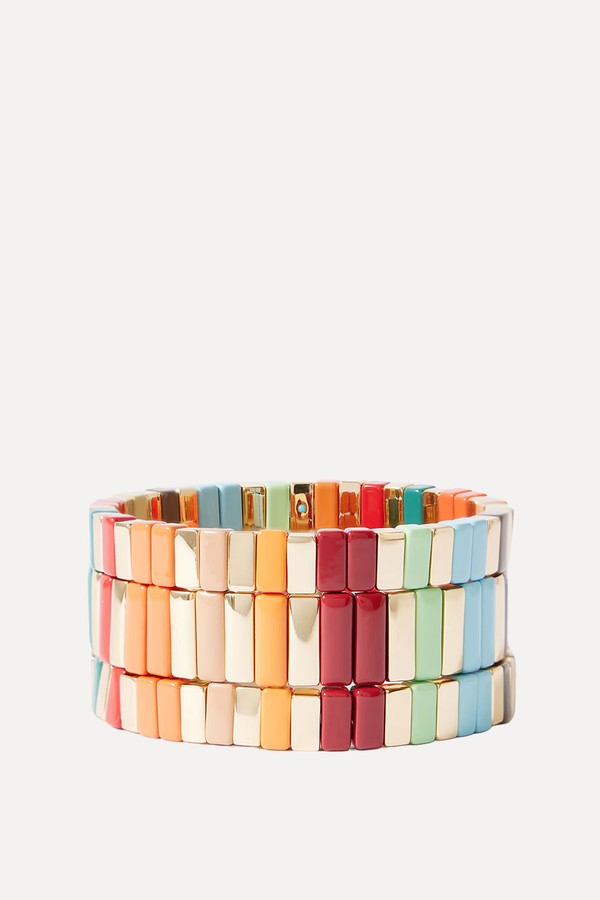 Set Of 3 The Bright By Nature Gold-Tone Enamel Bracelets from Roxanne Assoulin