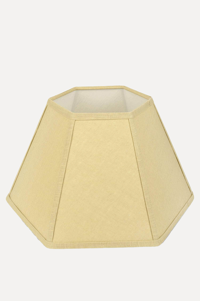 Hexagonal Lampshade In Solid With Tonal Trim from Volga Linen