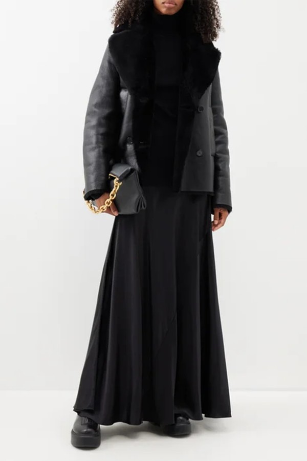 Shearling Leather Peacoat from Joseph Calla