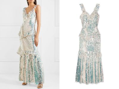Scarlett Ruffled Sequined Tulle Gown from Needle & Thread