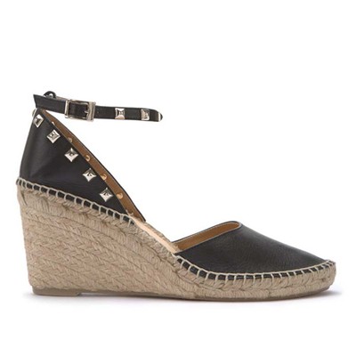 Black Studded Wedge Espadrille from Mint Velvet