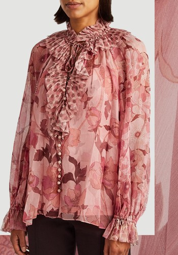 Concert Floral Print Silk Chiffon Blouse from Zimmermann