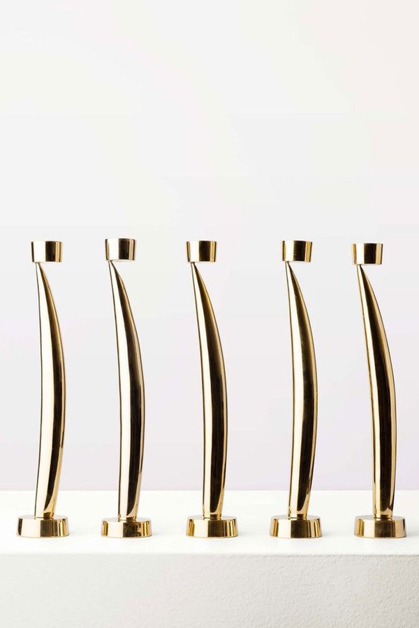 Set Of 5 Fin Candleholders