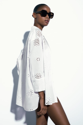 Shirt With Cutwork Embroidery from Zara