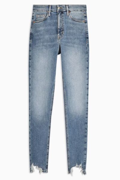 Bleach Wash Jagged Hem Jamie Jeans