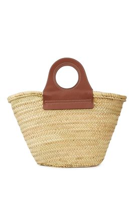 Cabas Leather & Raffia Basket Bag from Hereu