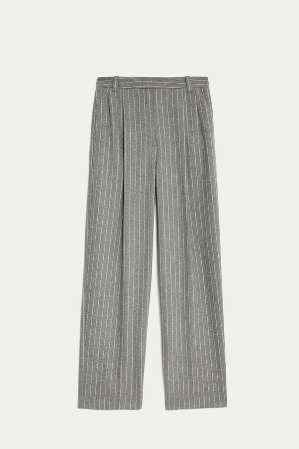 Pinstripe Wide Leg Trousers 