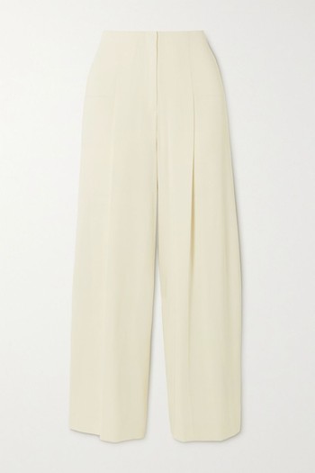 Pleated Cady Wide-Leg Pants from Theory