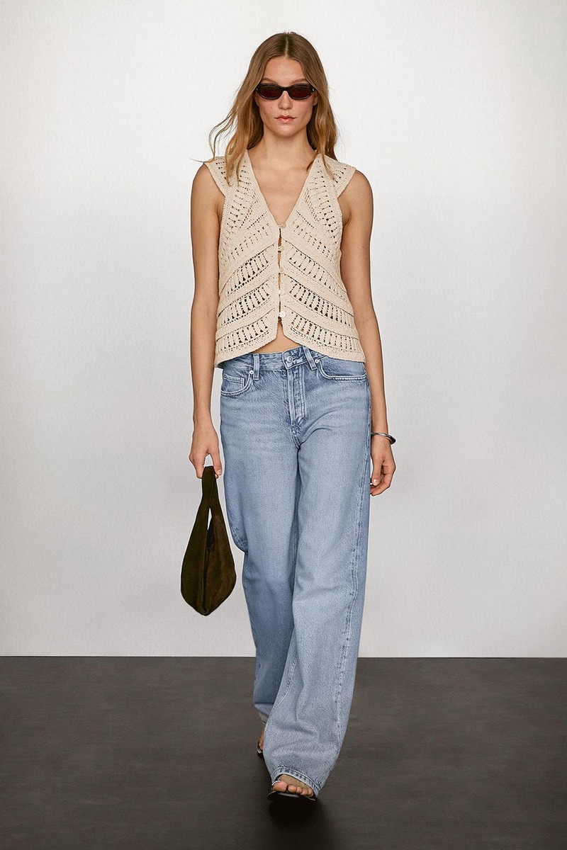 Fantasy Crochet Knitted Waistcoat from Massimo Dutti