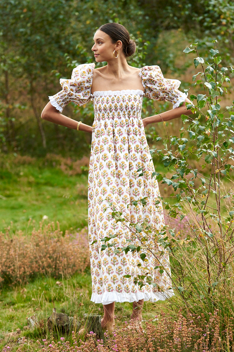 Riva Dress in Daffodil Bouquet