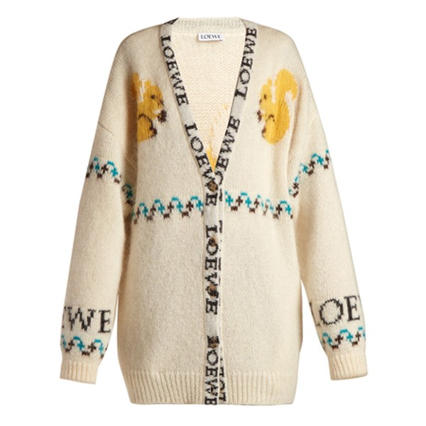 Logo And Squirrel-Jacquard Cardigan from Loewe