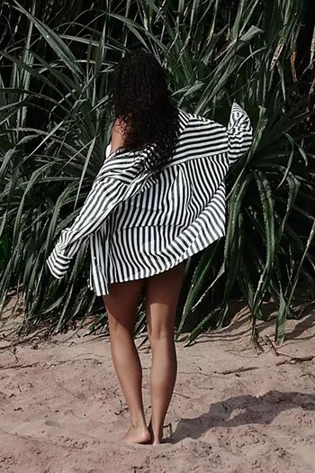 Rio Oversized Stripe Linen Beach Shirt from 4th & Reckless x Loz Vassallo