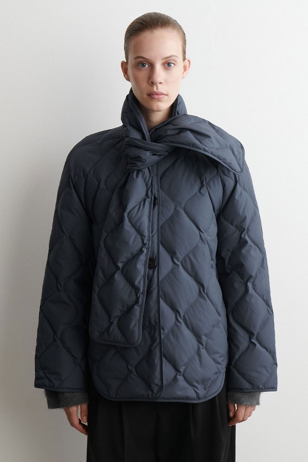 Scarf Detail Quilted Liner Jacket from COS